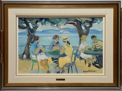 null LEFRANC, Roland (1931-2000)
On the terrasse
Oil on canvas
Signed on the lower...