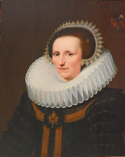 null VAN RAVESTEYN, Jan Anthonisz (c.1570-1657)
Portrait d'une élégante à la collerette
Huile...