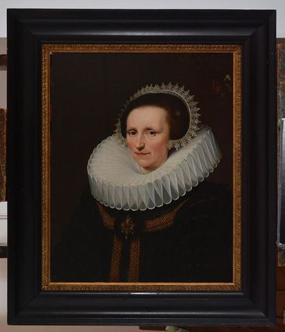 null VAN RAVESTEYN, Jan Anthonisz (c.1570-1657)
Portrait d'une élégante à la collerette
Huile...