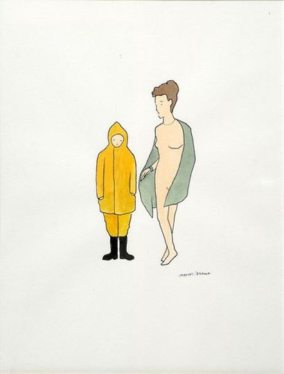 null DZAMA, Marcel (1974-)
Maternity
Watercolour and ink
Signed on the lower right:...