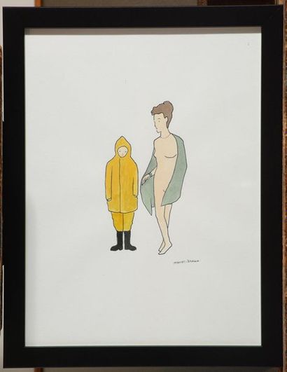 null DZAMA, Marcel (1974-)
Maternity
Watercolour and ink
Signed on the lower right:...