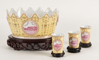 null PORCELAIN AND ENAMEL
Porcelain and yellow enamel crown bowl in the style of...
