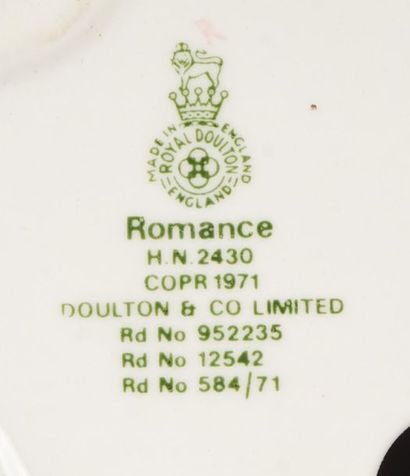 null ROYAL DOULTON, PORCELAINE
Figurine de Royal Doulton ''Romance'' représentant...