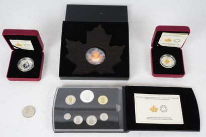 null CANADIAN COINS
Canadian coin set including 2 fine silver 20$ coins, a 7 coin...