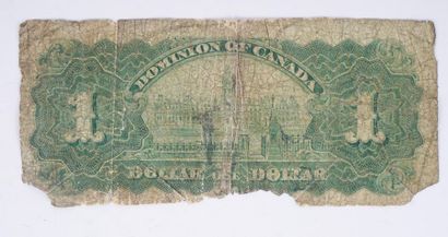 null BILLETS, CANADA
Ensemble de billets canadiens : 1 billet de 1,00$ (1897), 1...