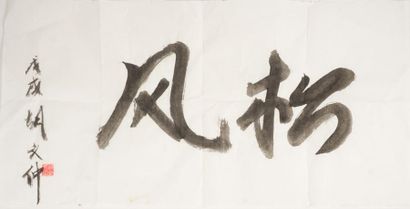 null CALLIGRAPHIE, CHINE
Ensemble de deux encres sur papier avec calligraphie chinoise
La...