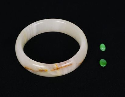 null JADE
Jade Bracelet
Circumference: 24cm- 9.5"

Two small jadeite spheres are...