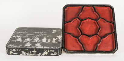 null BOX, CHINA
Box with mother-of-pearl inlaid decoration, with 9 pieces jigsaw...
