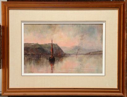 null RUSSELL, George Horne (1861-1933)
"Vue de Québec"
Oil on board
Signed on the...