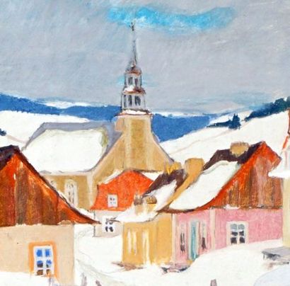 null GAGNON, Clarence Alphonse (1881-1942)
Laurentian village under the snow
Gouache...