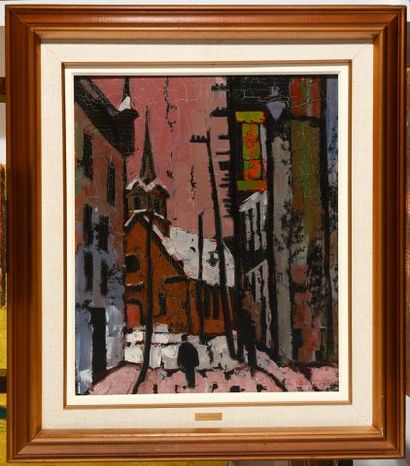 null ROUSSEAU, Albert (1908-1982)
"Place Royale, Québec"
Oil on masonite
Titled and...