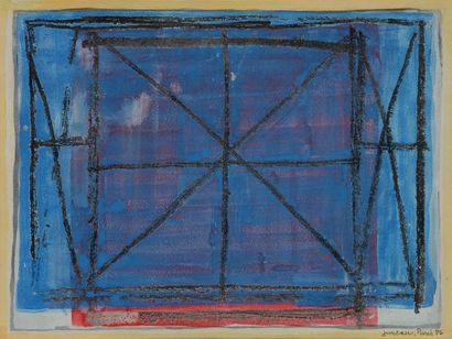 null JUNEAU, Denis (1925-2014)
Untitled - Blue, white, red
Watercolour on paper
Signed,...