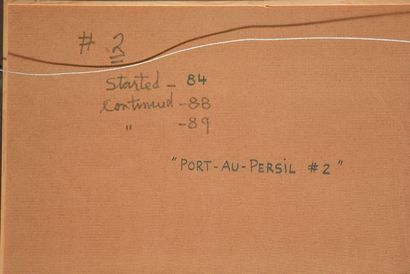 null JONES, Henry Wanton (1925-)
"Port-au-Persil #2"
Oil on masonite
Signed on the...
