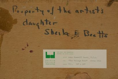 null SHERRIFF-SCOTT, Adam (1887-1980)
"The village road" 
Oil on cardboard
Signed...