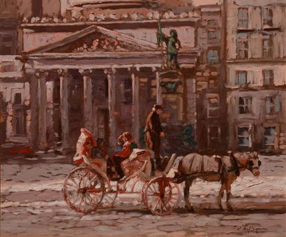 null DEL SIGNORE, Littorio (1938-) 
"Place d'Armes" 
Oil on canvas
Signed on the...