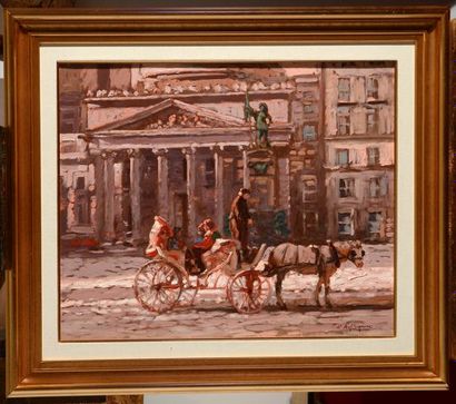 null DEL SIGNORE, Littorio (1938-) 
"Place d'Armes" 
Oil on canvas
Signed on the...