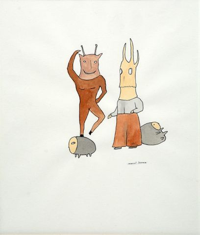 null DZAMA, Marcel (1974-)
Pas de deux
Watercolour and ink
Signed on the lower right:...