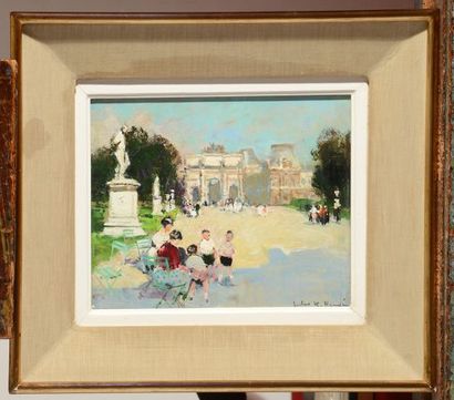 null HERVÉ, Jules René (1887-1981)
In a park, Paris
Oil on board
Signed on the lower...