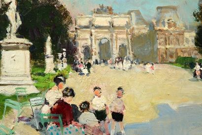 null HERVÉ, Jules René (1887-1981)
In a park, Paris
Oil on board
Signed on the lower...