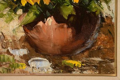 null LAURENCEAU, Lyonel (1946-)
"Floralie jaune #2"
Oil on canvas
Traces of signature...