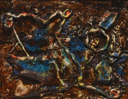 null GIUNTA, Joseph (1911-2011)
"Joallerie"
Oil on canvas laid on masonite
Signed...