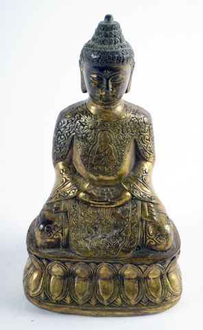 null Ensemble de 7 statuettes en bronze, représentant le Bouddha. 

Chine (style...