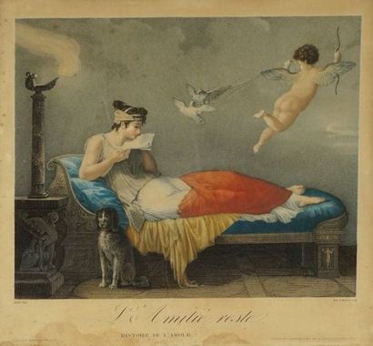  D'après Jean-Baptiste MALLET (1759-1835) 
Histoire de l'Amour : "L'Espérance le...
