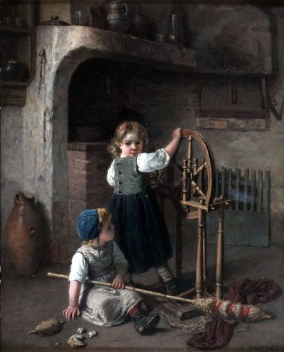 null SEIGNAC, Paul (1826-1904)

"The spinning wheel"

Huile sur panneau de bois

Signée...