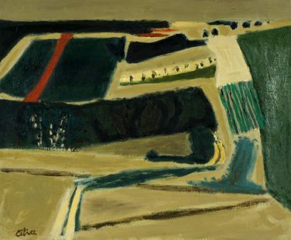  CÉLICE, Pierre (1932-2019) 
Paysage 
Acrylique sur toile 
Signée en bas à gauche:...