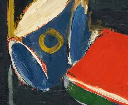 CÉLICE, Pierre (1932-2019) 
"Le livre rouge" 
Acrylique sur toile 
Signée en bas...