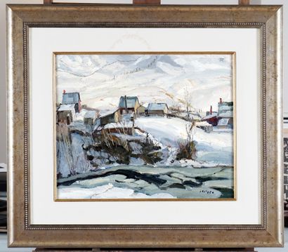 IACURTO, Francesco (1908-2001) 
Untitled - Winter scene 
Oil on canvas 
Signed on...