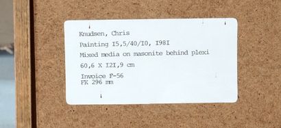  KNUDSEN, Christian (1945-) 
"Painting I5, 5/40/10" 
Technique mixte sur isorel 
Signée...