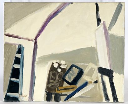  CÉLICE, Pierre (1932-2019) 
"Atelier, le matin" 
Acrylic on canvas 
Signed on the...