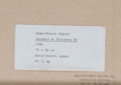  SEGUIN, Jean-Pierre (1951-) 
"Leonard Et Florence No. 2" 
Acrylic on paper 
Signed...