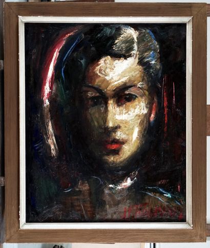  TIDEMANIS Janis Ferdinands (1897-1964) 
Portrait 
Oil on board 
Signed on the lower...
