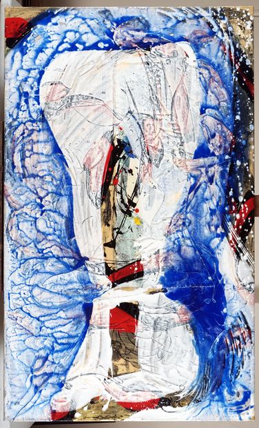  BEAUCAGE, Michel (1958-) 
'Méduse bleue III' (2008) 
Acrylic on canvas 
Signed on...