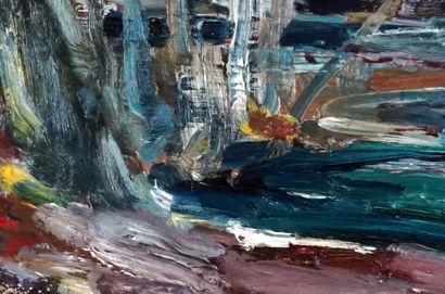  RICHARD, René Jean (1895-1982) 
Untitled - River, Charelvoix 
Oil on masonite 
Signed...