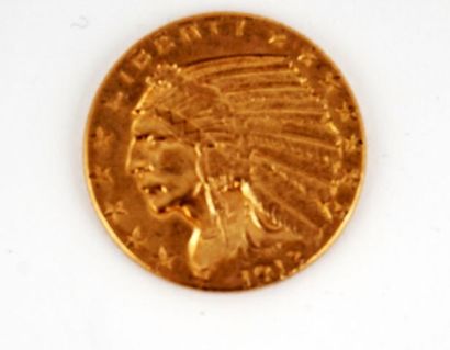 null Monnaie américaine en or de 5$ 'Indian Head Gold Half Eagle' de 1913. 

21,6...