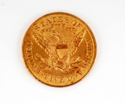 null Monnaie américaine en or de 5$ 'Liberty Head' de 1901, 0,24187 onces d'or, 21,6...