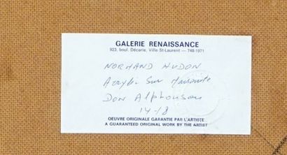 null HUDON, Normand (1929-1997)

"Don Alphonso"

Huile sur isorel

Signée et datée...