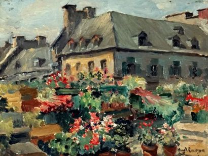 null CARON, Paul Archibald (1874-1941) 

"Flower market, Bonsecours"

Huile sur panneau

Signée...