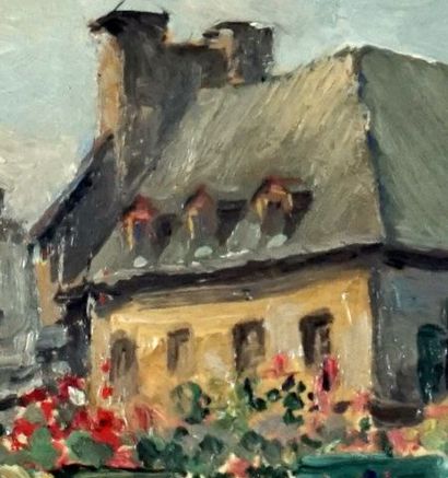 null CARON, Paul Archibald (1874-1941) 

"Flower market, Bonsecours

Oil on panel

Signed...