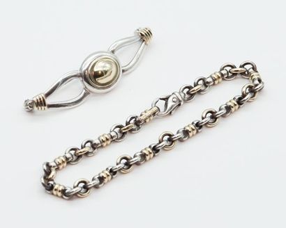 null CRISTOFLE

Cristofle set consisting of a chain bracelet and a brooch in 18K...