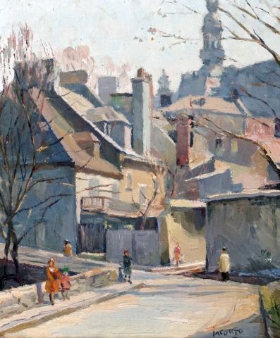 null IACURTO, Francesco (1908-2001)

"The Ramparts, Quebec City".

Oil on panel

Signed...