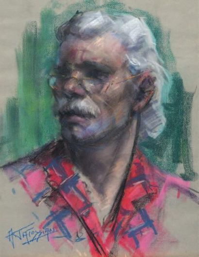 TATOSSIAN, Armand RCA (1948-) Autoportrait Pastel Signé en bas à gauche: A. Tatossian...
