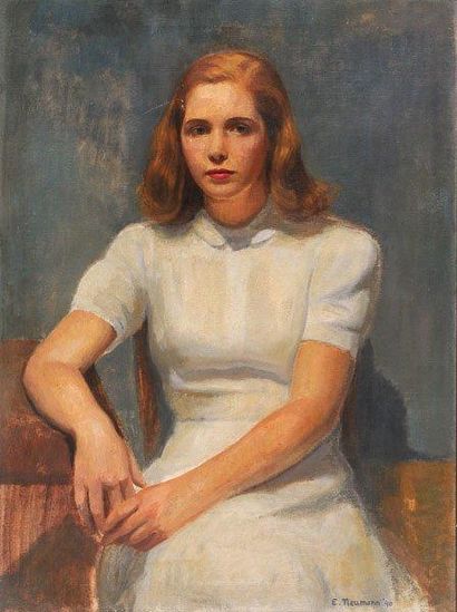 NEUMANN, Ernst (Ernest) (1907-1956) "Miss Betty Bannantyne" Huile sur toile Signée...