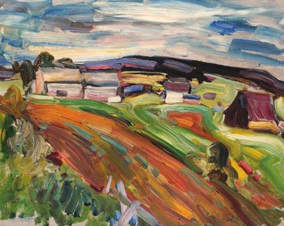 RICHARD, René Jean RCA (1895-1982) Paysage Huile sur isorel Landscape Oil on masonite...