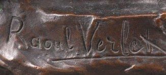VERLET Raoul (1857-1923) « La douleur d'Orphée ». Importante sculpture en bronze...