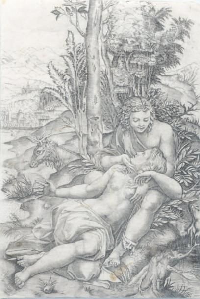 RAIMONDI, Marcantonio (1475/80-1527) Angelica y Medoro Gravure Catalogue raisonné:...