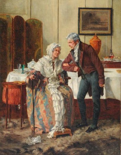SADLER, Walter Dendy (1854-1923) Un gentleman Huile sur toile Signée en bas à gauche:...